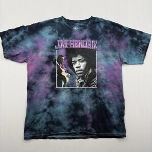 Authentic Jimi Hendrix T Shirt Large Purple Tie Dye Rock Graphic
